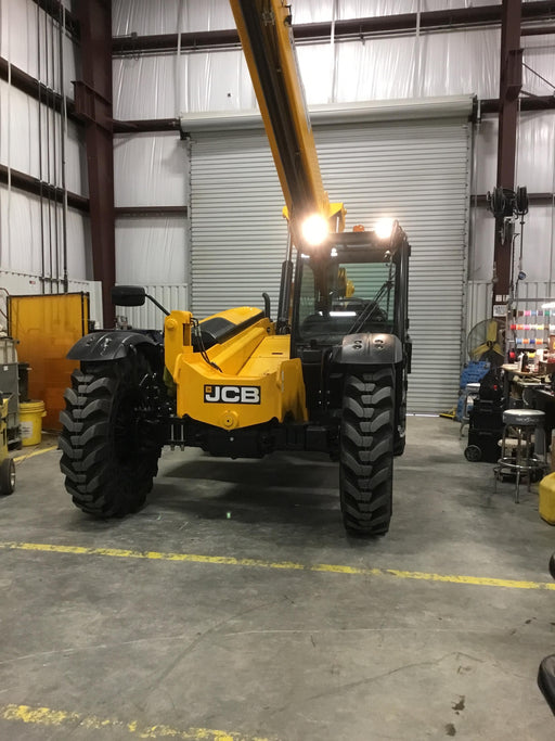 2019 JCB 509-42 Cab/Heat/Air, 74 HP, Solid Tires, STD Worklight, Beacon, Aux Hydraulics, Lifting Eye, Back up Alarm w/66" Carriage/60" Forks