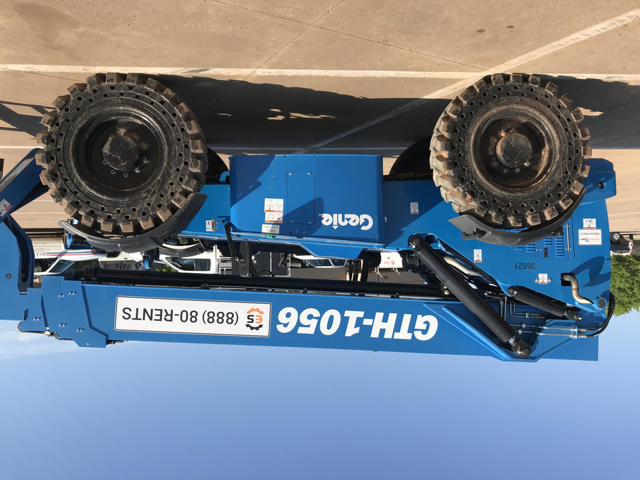 2019 Genie GTH-1056 Canopy, Solid RT Tires, LED Work Lights, Beacon 60" QA Carriage, 60" Forks