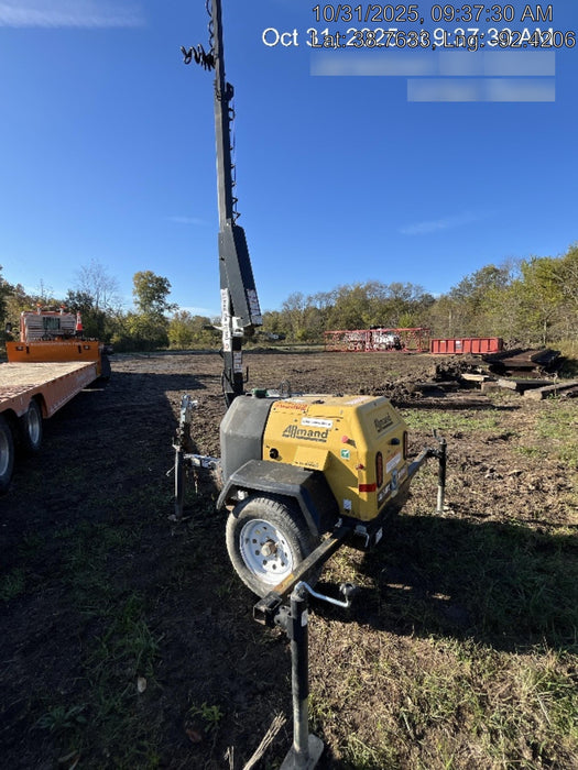 2021 Allmand NLV3GR (4) LED Light Fixture 350W, 23' Vertical Mast, 3kW Prime, Towable, Deep Sea L401, Leveling Jacks, Yanmar T4F 5.8hp