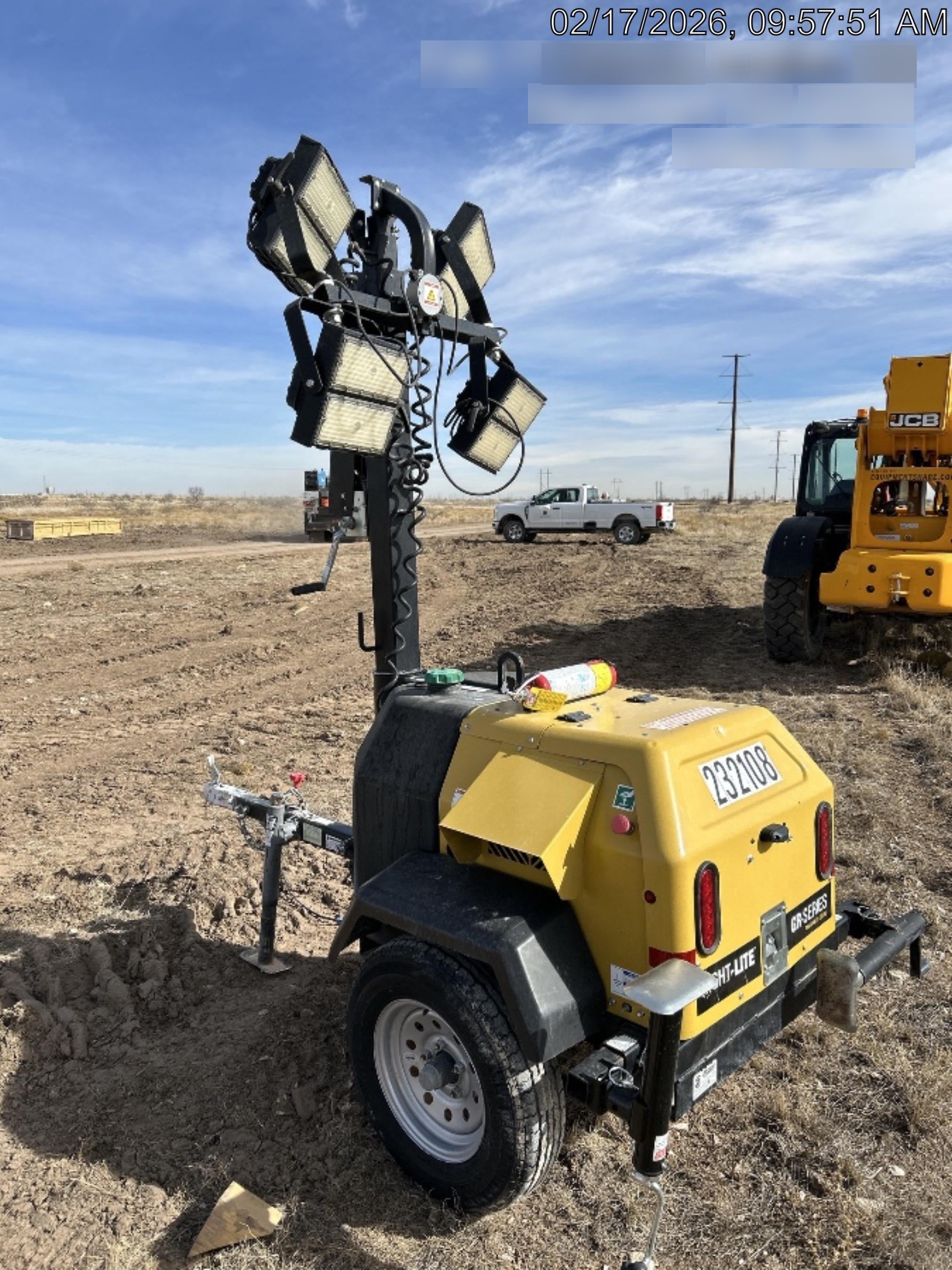 2022 Allmand NLV3GR (4) LED Light Fixture 350W, 23' Vertical Mast, 3kW Prime, Towable, Deep Sea L401, Leveling Jacks, Yanmar T4F 5.8hp