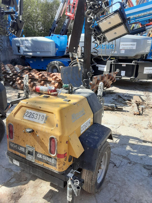 2022 Allmand NLV3GR (4) LED Light Fixture 350W, 23' Vertical Mast, 3kW Prime, Towable, Deep Sea L401, Leveling Jacks, Yanmar T4F 5.8hp