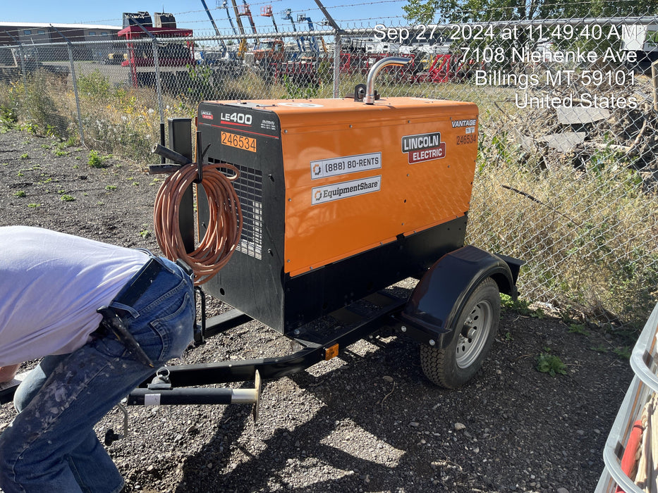 2022 Lincoln Electric LE400 Kubota V1505, Trlr, Cable Rack, Light Kit, ES Decals, T3