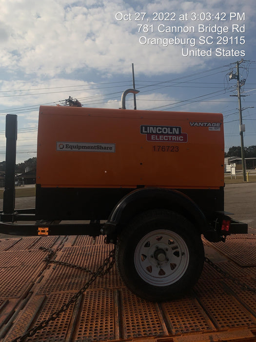 2021 Lincoln Electric Vantage 322 Vantage 322 Ready Pak 3 w/ Decals, ORANGE (includes trailer, cable rack, fender light kit) NO Telematics