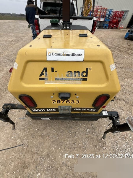 2022 Allmand NLV3GR (4) LED Light Fixture 350W, 23' Vertical Mast, 3kW Prime, Towable, Deep Sea L401, Leveling Jacks, Yanmar T4F 5.8hp