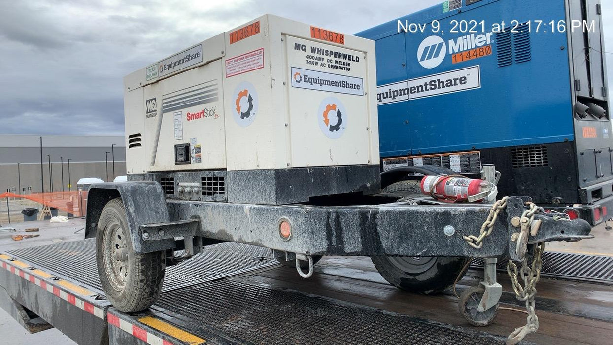 2020 Multiquip DLW400ESA4 400 amp Welder, 14kW, 120/240V, T4F Kubota, Trailer