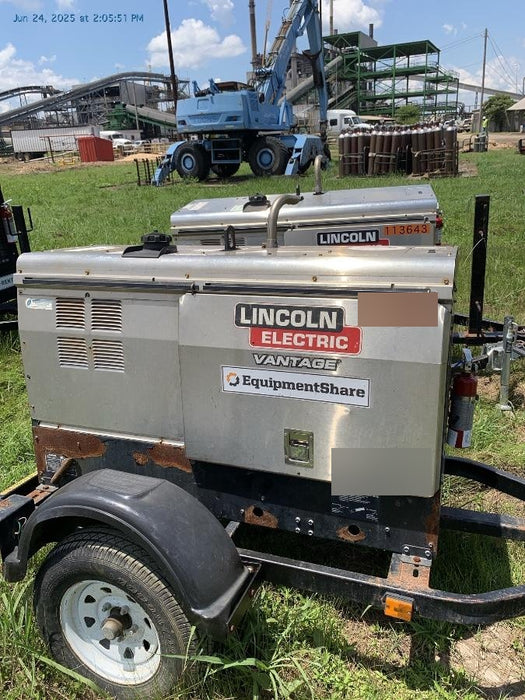 2019 Lincoln Electric Vantage 322 Ready-Pak 3, Two Wheel Trailer, Fender and Light Kit, Cable Rack