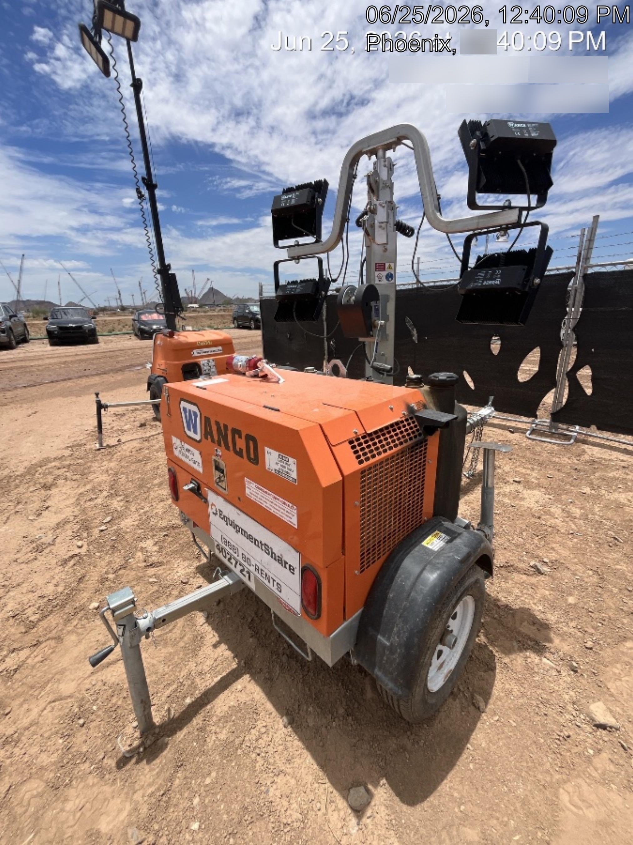 2024 Wanco WLTT-4MM4K Diesel, Deep Sea Controller, Shore Power Plug, Auto Start, (4) 350W LED Floodlights, 4kW Generator, 60 Gal Fuel Tank, 2" Ball, T3