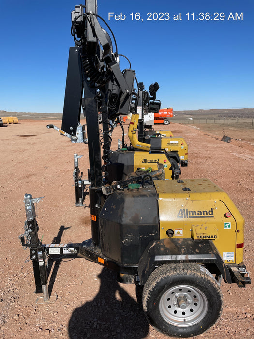 2022 Allmand NLV3GR (4) LED Light Fixture 350W, 23' Vertical Mast, 3kW Prime, Towable, ES Decals, T3