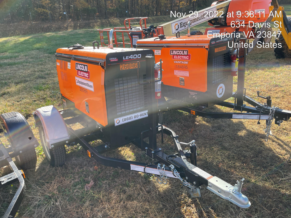 2022 Lincoln Electric LE400 Kubota V1505, Trlr, Cable Rack, Light Kit, ES Decals, T3