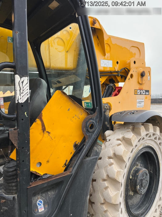 2019 JCB 510-56 Open ROPS, 74 HP, Solid Tires, Worklights, Beacon, Aux Hydraulics, Lifting Eye, 60" Carriage/60" Forks