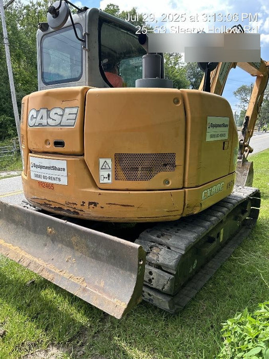 2015 Case CX80C CLOSED CAB, A/C, RUBBER TRACKS PADS, 7'-2" ARM