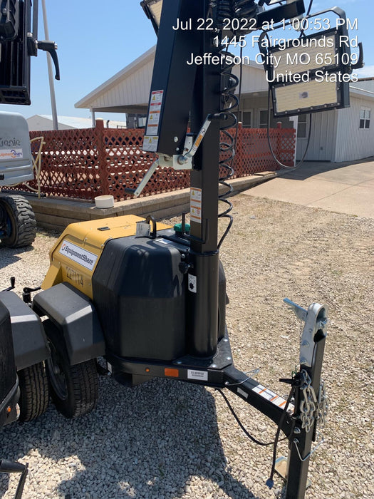 2022 Allmand NLV3GR (4) LED Light Fixture 350W, 23' Vertical Mast, 3kW Prime, Towable, Deep Sea L401, Leveling Jacks, Yanmar T4F 5.8hp