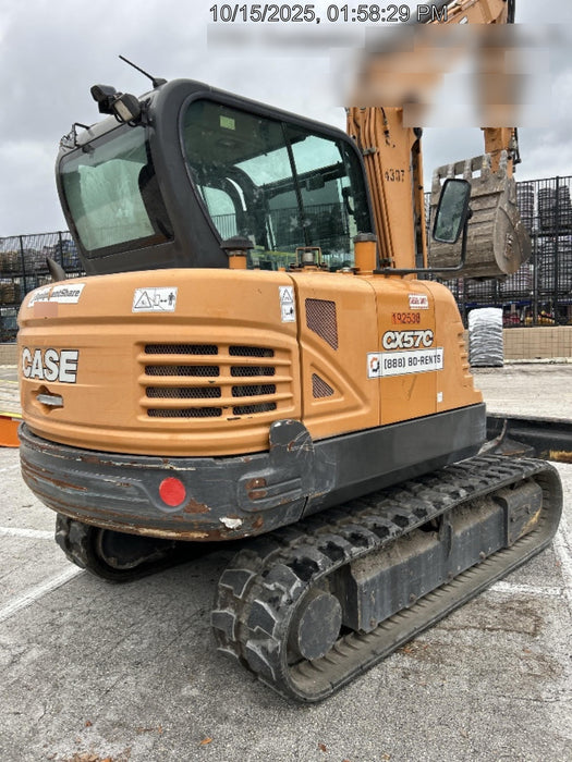 2018 Case CX57C CLOSED CAB A/C, LONG ARM, RUBBER TRACKS, AUX HYD