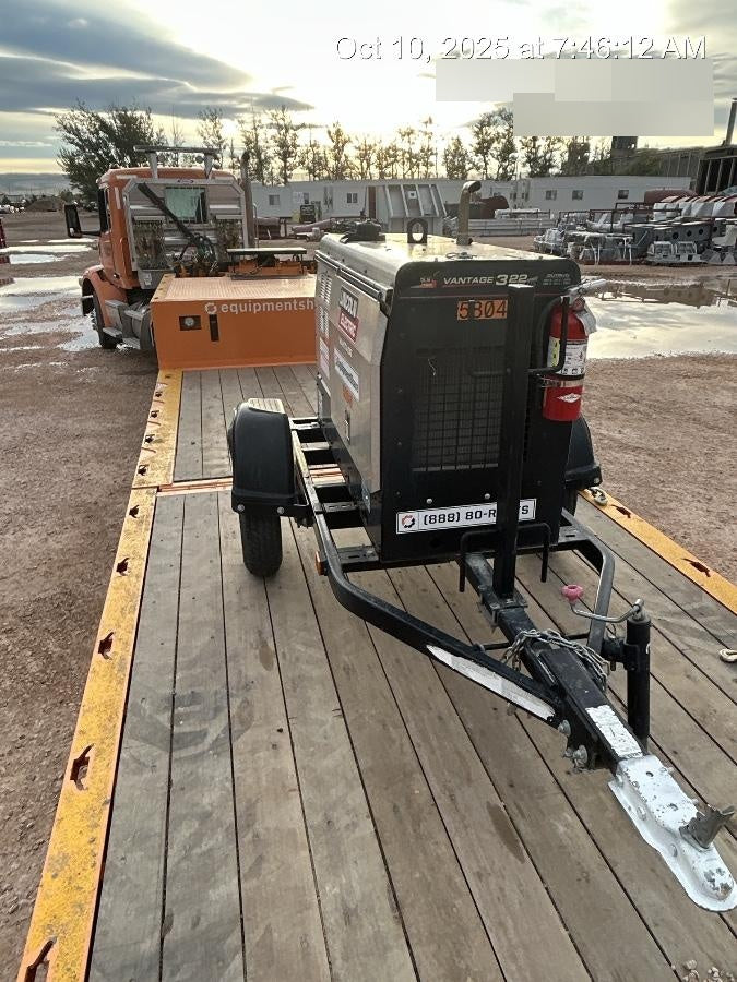 2019 Lincoln Electric Vantage 322 Welder Ready-Pak 3, Two wheel trailer, Fender and Light kit, Cable Rack