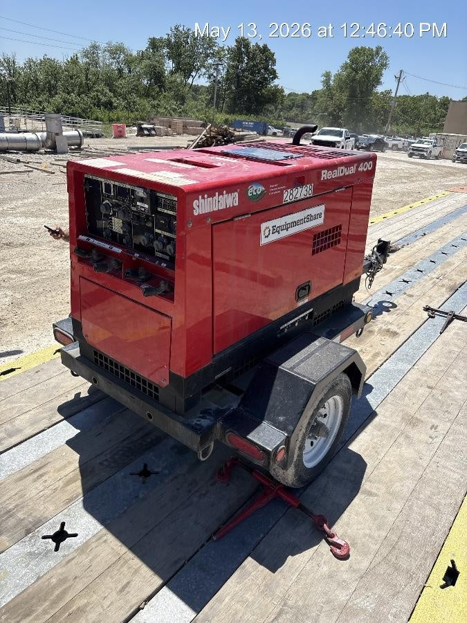 2022 Shindaiwa DGW400MDL Kubota D902 Engine, 23 HP, Dual Op Welder, Wire, Arc, Droop Stick, Tig, and CC Stick Functionality, Simulphase, 3 Phase and 1 Phase Gen Output, Single Axle NB Trlr, Slr Trckl Chrg 12V 12W, Fire Ext