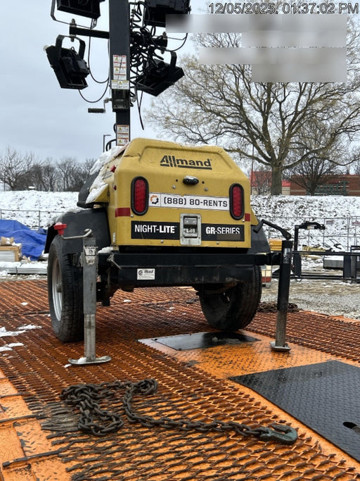 2021 Allmand NLV3GR (4) LED Light Fixture 350W, 23' Vertical Mast, 3kW Prime, Towable, Deep Sea L401, Leveling Jacks, Yanmar T4F 5.8hp