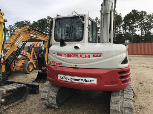 2019 Takeuchi TB290 Cab, AC, Rubber Tracks, Dozer Blade, Travel Alarm, Control Pattern Change Valve, Auxiliary Hydraulics w/18" Quick Coupler Bucket with teeth, 6.2 cu. ft. capacity/24" Quick Coupler Bucket with teeth, 8.6 cu. ft. capacity/36" Quick Coupler Bucket with teeth, 13.4 cu. ft. capacity, Quick Coupler, Hydraulic Thumb Installed