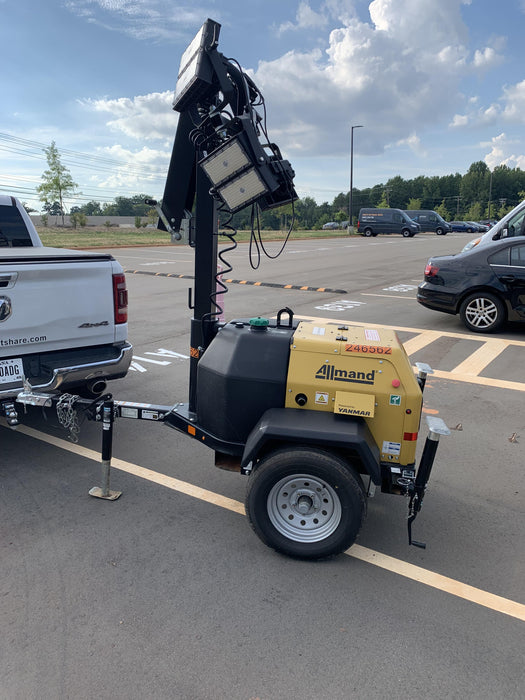 2022 Allmand NLV3GR (4) LED Light Fixture 350W, 23' Vertical Mast, 3kW Prime, Towable