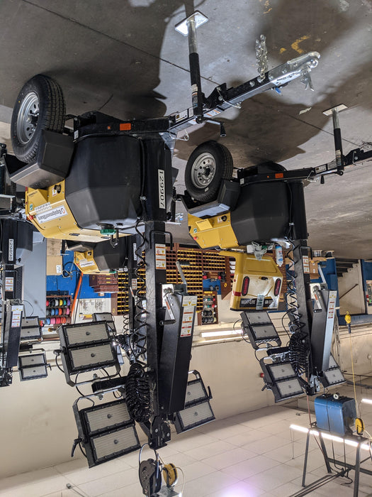 2021 Allmand NLV3GR (4) LED Light Fixture 350W, 23' Vertical Mast, 3kW Prime, Towable, Deep Sea L401, Leveling Jacks, Yanmar T4F 5.8hp