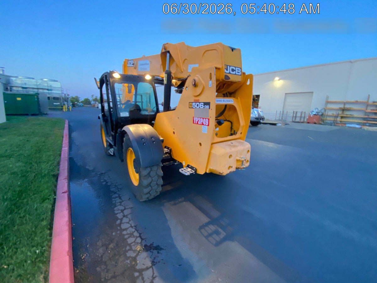 2019 JCB 506-36 Canopy, 74 HP, Foam Filled Tires, STD Worklight, Beacon, Aux Hydraulics, Lifting Eye, Back up Alarm 48" Carriage/48" Forks