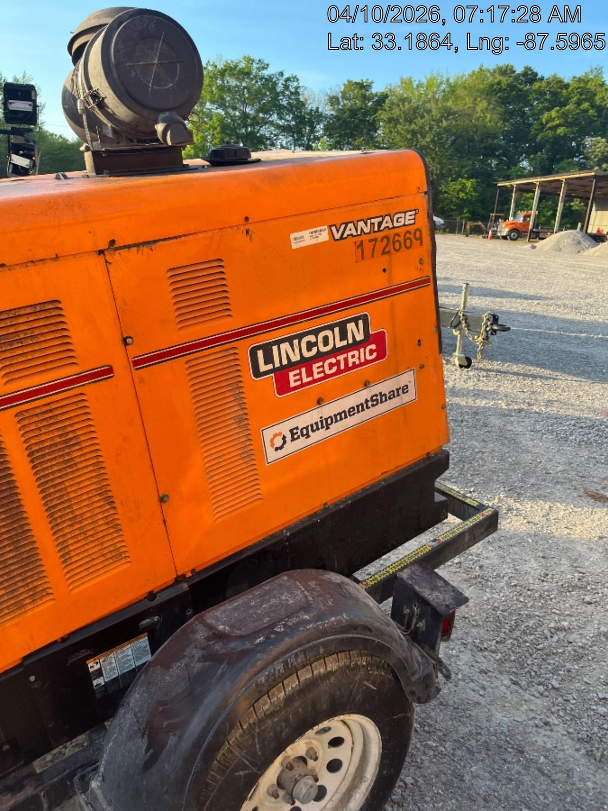 2021 Lincoln Electric Vantage 549X Ready Pak 3, ORANGE (includes trailer, cable rack, fender light kit)