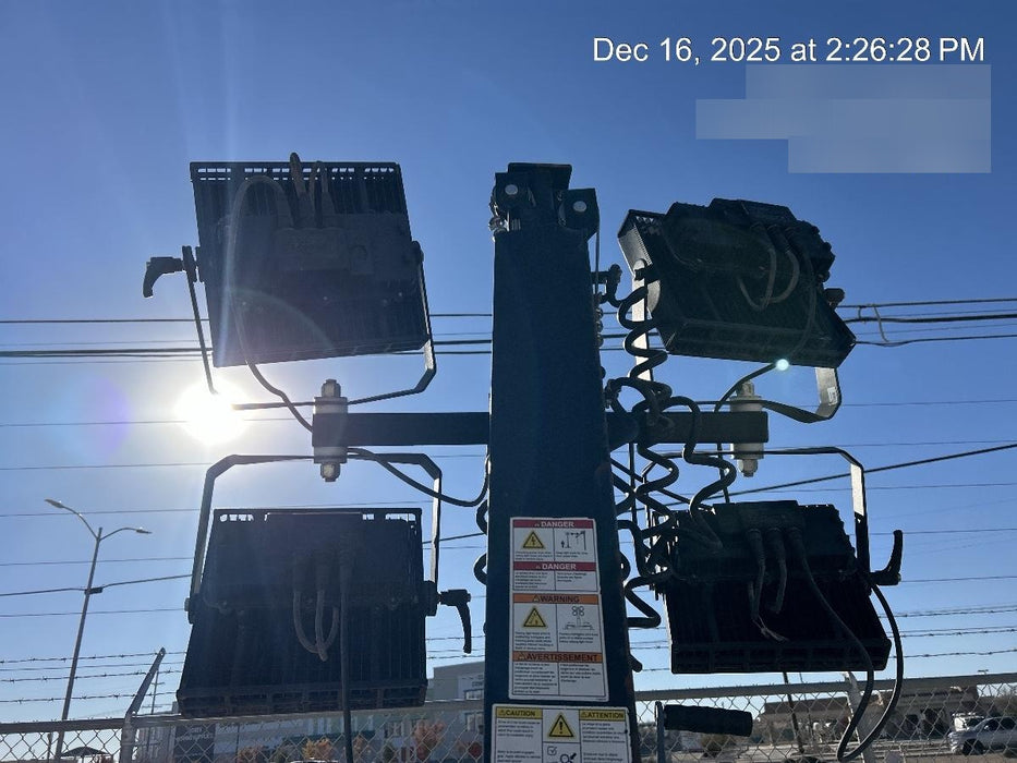 2022 Allmand NLV3GR (4) LED Light Fixture 350W, 23' Vertical Mast, 3kW Prime, Towable, Deep Sea L401, Leveling Jacks, Yanmar T4F 5.8hp