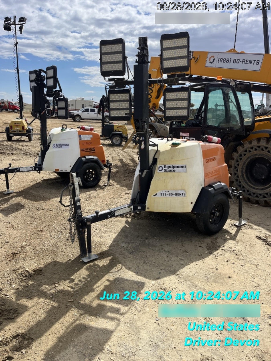 2023 Generac MLT2 Diesel, Flex Switch 120V Input, Powerzone Controller, (4) 320W LED Lights, 4kW Generator, 39.9 Gal Fuel Tank, 2" Ball, T3