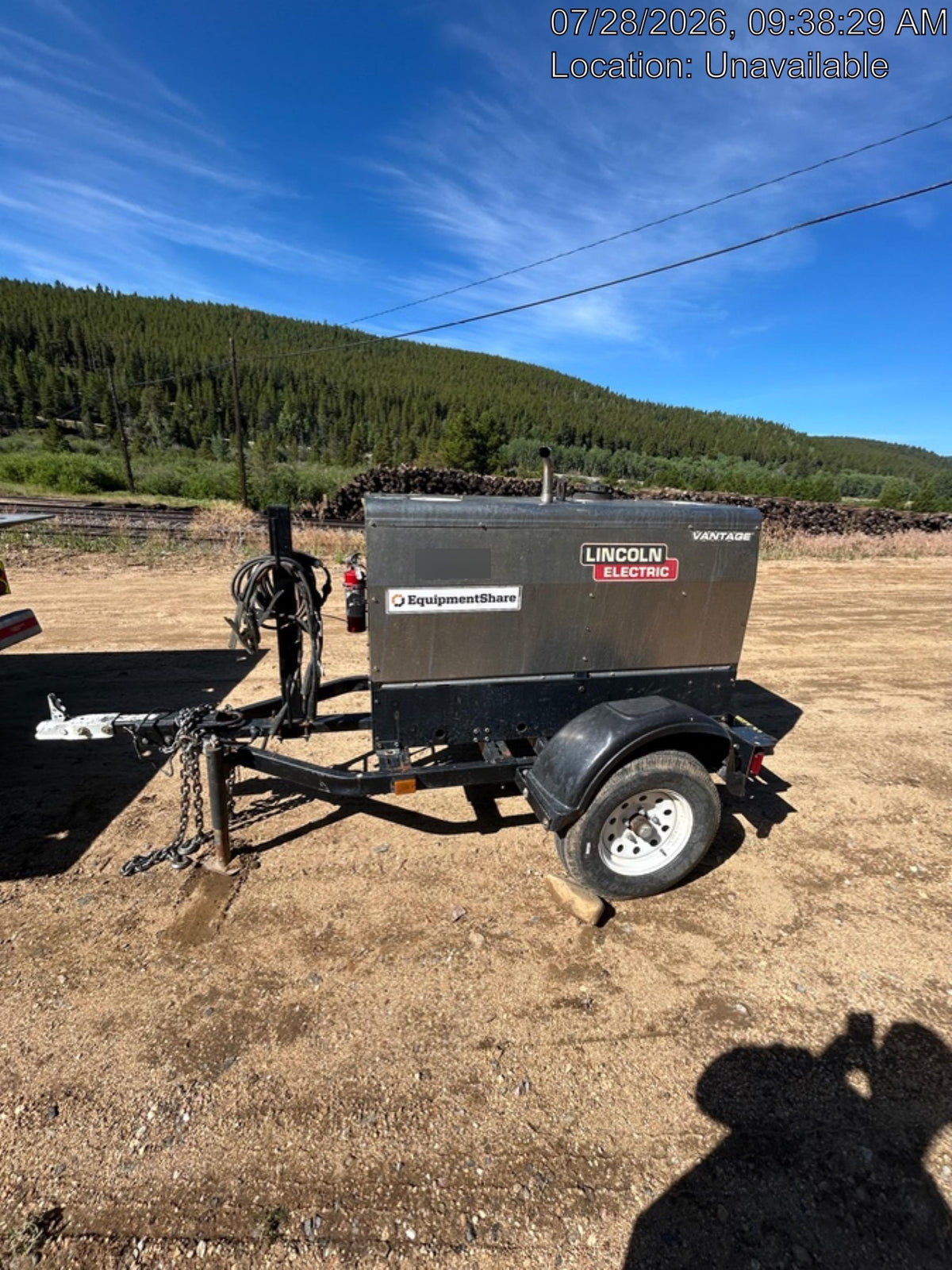 2019 Lincoln Electric Vantage 322 Ready-Pak 3, Two Wheel Trailer, Fender and Light Kit, Cable Rack