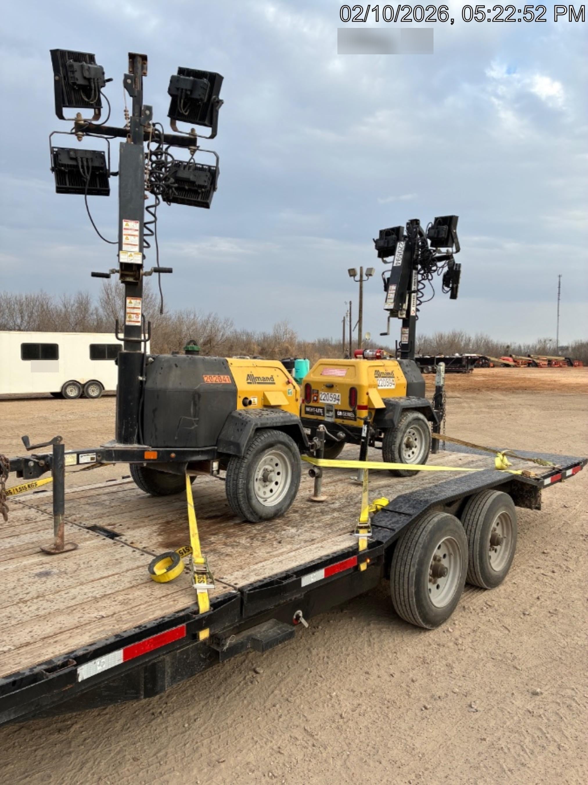 2022 Allmand NLV3GR (4) LED Light Fixture 350W, 23' Vertical Mast, 3kW Prime, Towable, Deep Sea L401, Leveling Jacks, Yanmar T4F 5.8hp