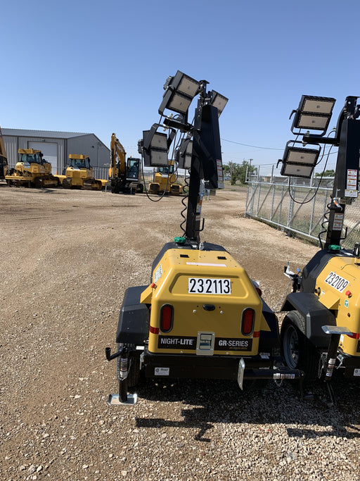 2022 Allmand NLV3GR (4) LED Light Fixture 350W, 23' Vertical Mast, 3kW Prime, Towable, Deep Sea L401, Leveling Jacks, Yanmar T4F 5.8hp