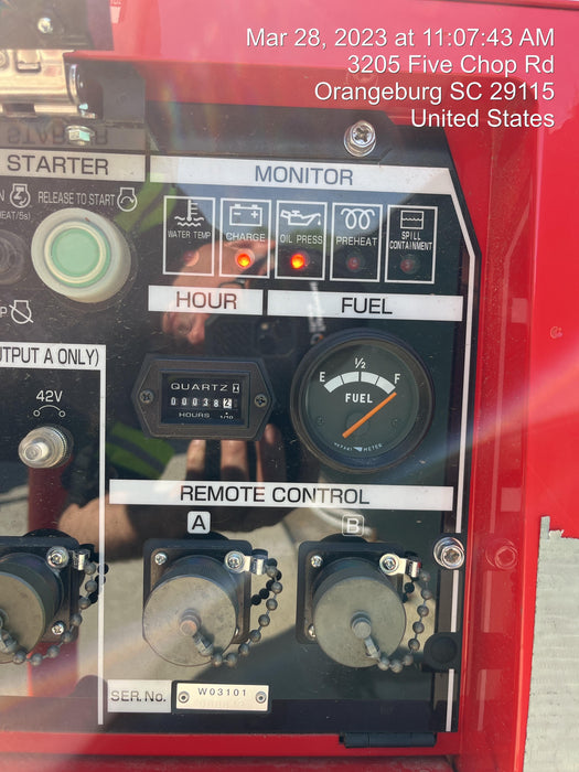 2022 Shindaiwa DGW400MDL Kubota D902 Engine, 23 HP, Dual Op Welder, Wire, Arc, Droop Stick, Tig, and CC Stick Functionality, Simulphase, 3 Phase and 1 Phase Gen Output, Single Axle NB Trlr, Slr Trckl Chrg 12V 12W, Fire Ext