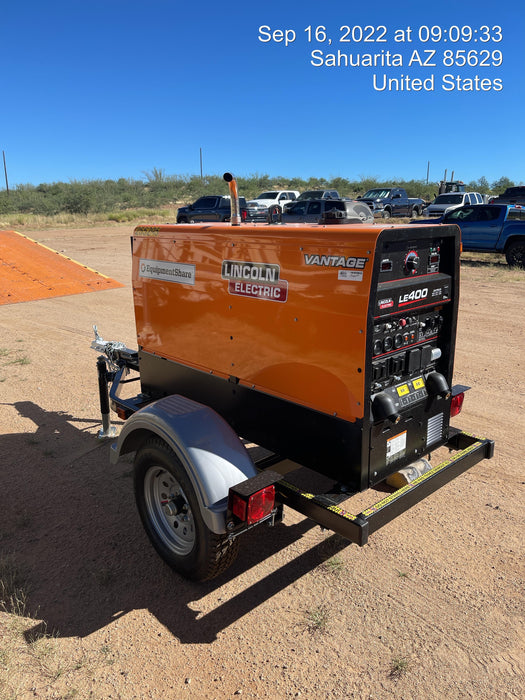 2022 Lincoln Electric LE400 Kubota V1505, Trlr, Cable Rack, Light Kit, ES Decals, T3