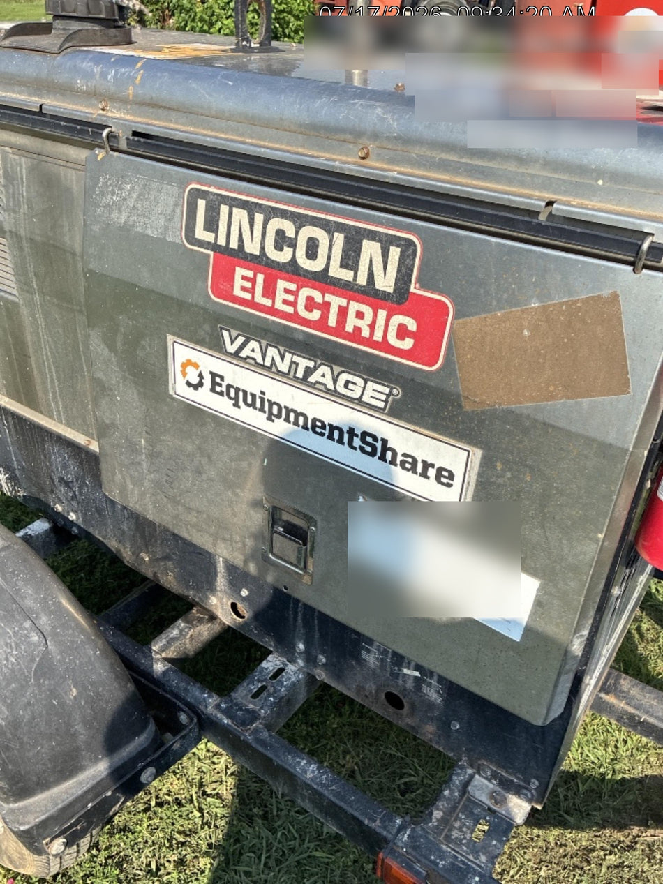 2019 Lincoln Electric Vantage 322 Ready-Pak 3, Two Wheel Trailer, Fender and Light Kit, Cable Rack