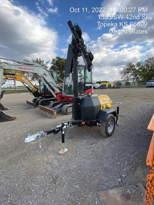 2022 Allmand NLV3GR (4) LED Light Fixture 350W, 23' Vertical Mast, 3kW Prime, Towable, ES Decals, T3