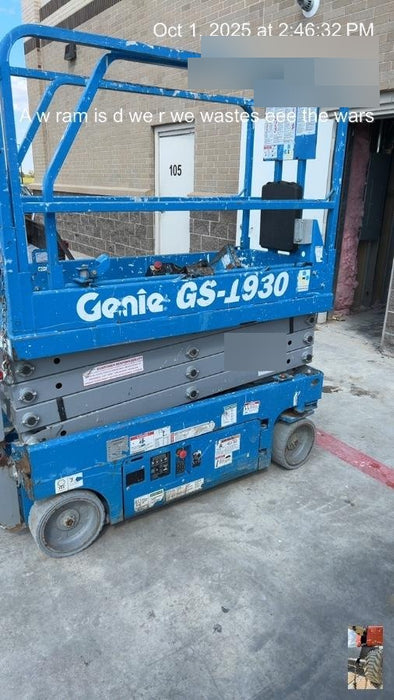 2018 Genie GS-1930 Genie GS-1930 w/Fixed Rail, Chain Entry