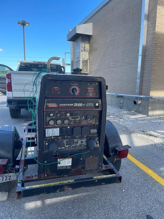 2019 Lincoln Electric Vantage 322 Welder Ready-Pak 3, Two wheel trailer, Fender and Light kit, Cable Rack