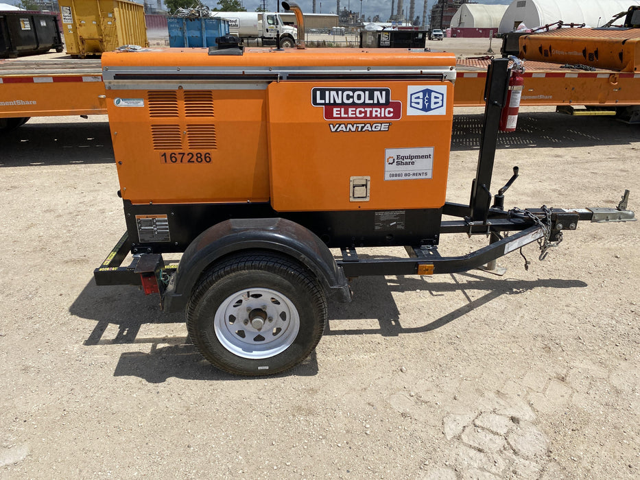 2021 Lincoln Electric Vantage 322 Vantage 322 Ready Pak 3 w/ Decals, ORANGE (includes trailer, cable rack, fender light kit) NO Telematics
