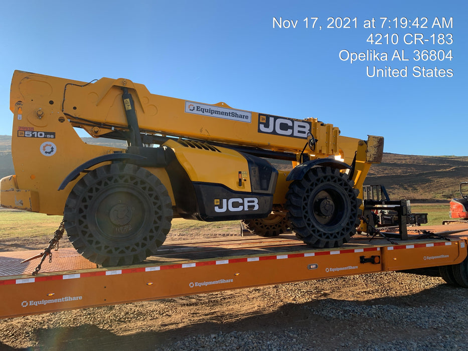 2020 JCB 510-56 Canopy, Solid Tires, Work Lights, Beacon, Aux Hydraulics, Back up Alarm, Lifting Eye, ES Decals