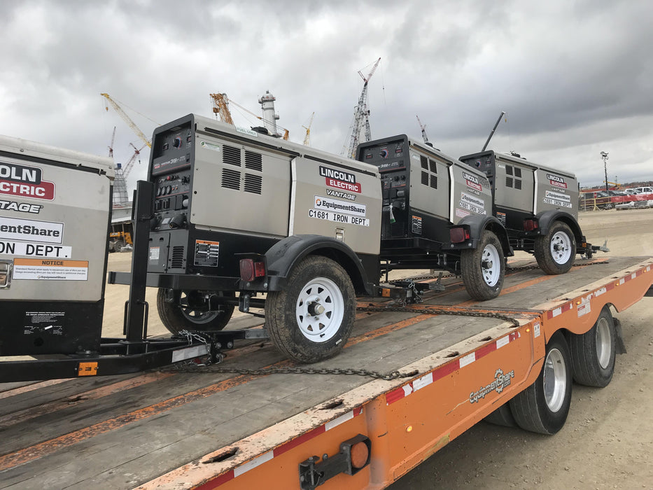 2019 Lincoln Electric Vantage 322 Welder Ready-Pak 3, Two wheel trailer, Fender and Light kit, Cable Rack