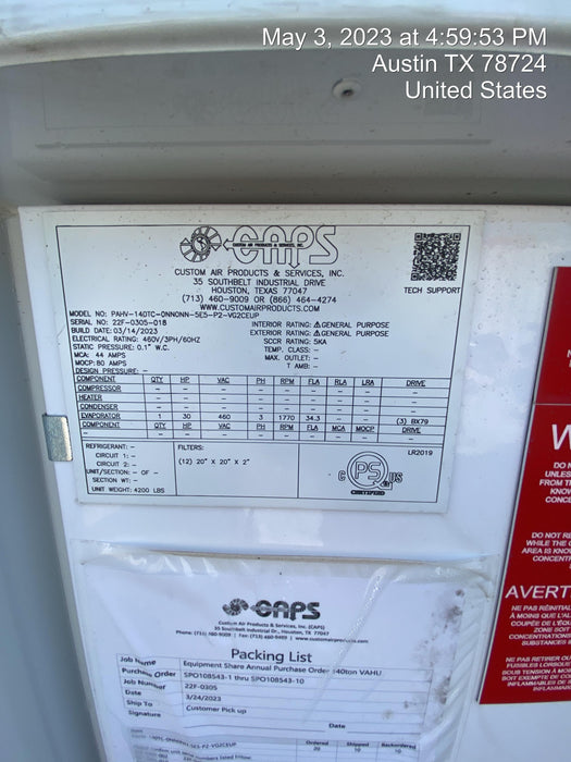 2023 CAPS PAHV-140TC-0NN0NN-5E5-P2-VG2CEUP