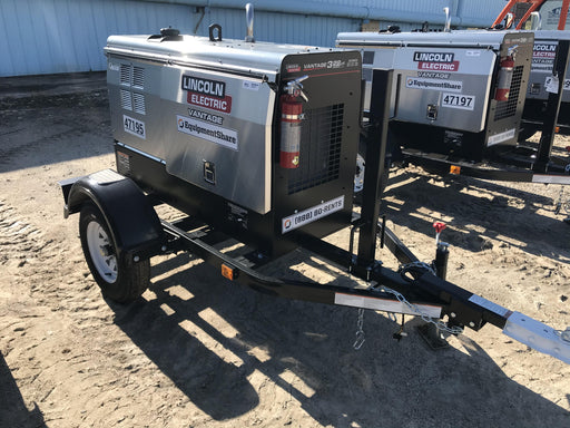 2019 Lincoln Electric Vantage 322 Ready-Pak 3, Two Wheel Trailer, Fender and Light Kit, Cable Rack