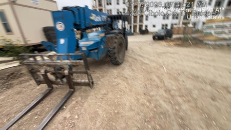 2018 Genie GTH-1056 Genie GTH-1056 w/Open ROPS, Solid Tires, Work Light/Beacon, 60" Carriage and Forks