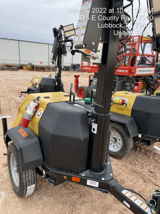 2022 Allmand NLV3GR (4) LED Light Fixture 350W, 23' Vertical Mast, 3kW Prime, Towable, ES Decals, T3