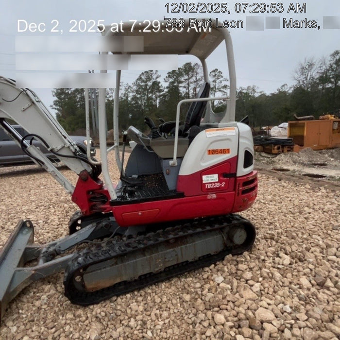 2020 Takeuchi TB235-2R Canopy, Rubber Tracks, Manual TAG QC