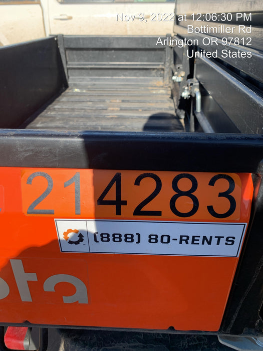 2022 Kubota RTV-X1140W-H Plastic Canopy, Windshield Acrylic Clear, LED Strobe Light, Wire Harness Kit, Back up Alarm