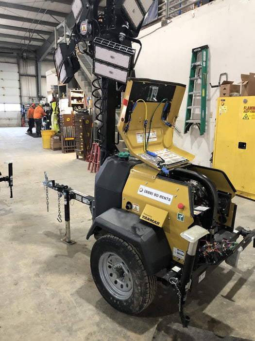 2022 Allmand NLV3GR (4) LED Light Fixture 350W, 23' Vertical Mast, 3kW Prime, Towable, ES Decals, T3