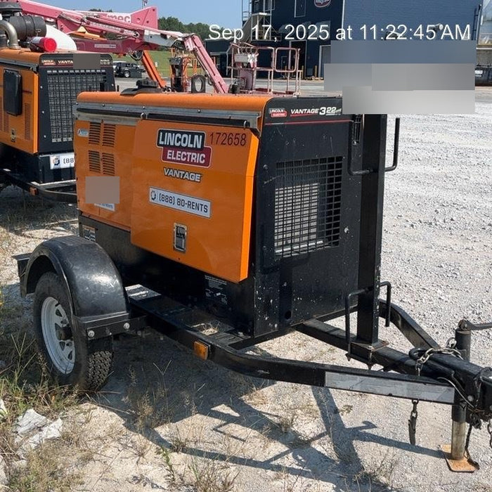 2021 Lincoln Electric Vantage 322 Vantage 322 Ready Pak 3 w/ Decals, ORANGE (includes trailer, cable rack, fender light kit) NO Telematics