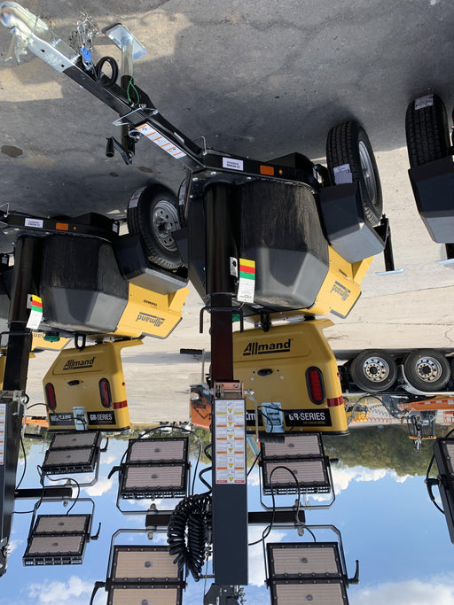 2022 Allmand NLV3GR (4) LED Light Fixture 350W, 23' Vertical Mast, 3kW Prime, Towable, ES Decals, T3