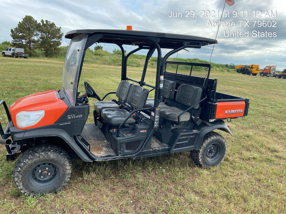 2020 Kubota RTV-X1140W-H Canopy, 4-Seater, Diesel, Windshield Acrylic Clear, LED Strobe, Backup Alarm