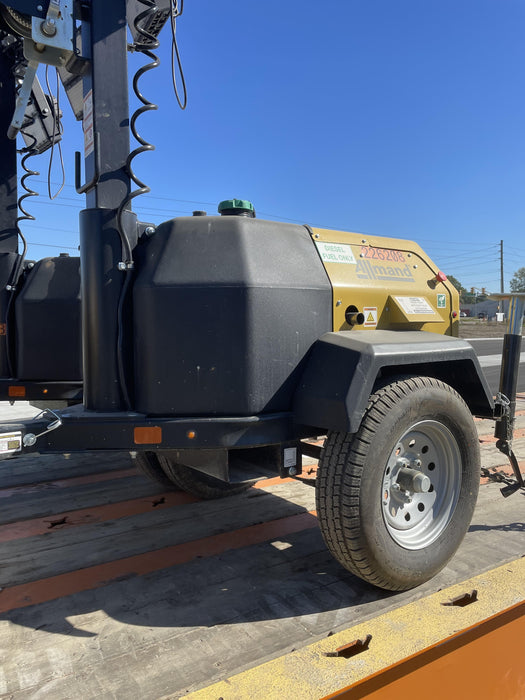 2022 Allmand NLV3GR (4) LED Light Fixture 350W, 23' Vertical Mast, 3kW Prime, Towable, Deep Sea L401, Leveling Jacks, Yanmar T4F 5.8hp